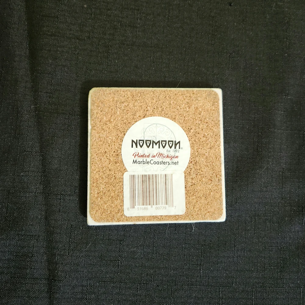 NooMoon Humorous Cat Lover Marble Coaster - Cream